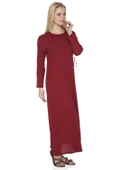 Nakışlı Şile Bezi Mevsimlik Ferace Bordo Brd S Bordo - 4