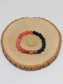 Gül Kuvars & Oniks Taşı 8mm Unisex Tasarım Bileklik Hawaii Model (14435) thumbnail 5