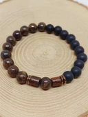 Bronzit & Oniks Taşı 8mm Unisex Tasarım Bileklik Hawaii Model (17260) thumbnail 6