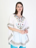 Kısa Kol Şile Bezi Gülseren Yazlık Bluz Beyaz Byz Tek Beden Beyaz - 7