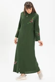 Ayşenur Şile Bezi Mevsimlik Ferace Yeşil Ysl S Yeşil - 4