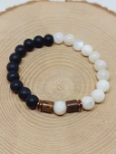 Aytaşı & Oniks Taşı 8mm Unisex Tasarım Bileklik Hawaii Model (9336) thumbnail 6