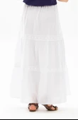 Uzun Şile Bezi Dantelli Yazlık Etek Beyaz Byz S/M Beyaz thumbnail 3