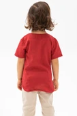 Kısa Kol Şile Bezi Bisiklet Yaka Yazlık Erkek Çocuk Tshirt Kırmızı 3051 1-2 Yaş Kırmızı thumbnail 2