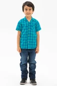 Kısa Kol Şile Bezi Tek Cepli Erkek Yazlık Çocuk Gömlek Mint Kareli 3033 2-3 Yaş Mint Kareli thumbnail 1