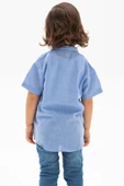 Kısa Kol Şile Bezi Tek Cepli Erkek Yazlık Çocuk Gömlek Mavi 3032 2-3 Yaş Mavi - 2