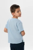 Kısa Kol Şile Bezi Zımbalı Yazlık Erkek Çocuk Tshirt Buz Mavi 3027 1-2 Yaş Buz Mavi thumbnail 2