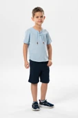 Kısa Kol Şile Bezi Zımbalı Yazlık Erkek Çocuk Tshirt Buz Mavi 3027 1-2 Yaş Buz Mavi thumbnail 4