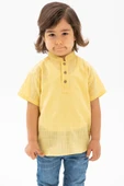 Kısa Kol Şantuklu Pamuk Bodrum Yazlık Erkek Çocuk Tshirt Sarı 3073 1-2 Yaş Sarı thumbnail 3