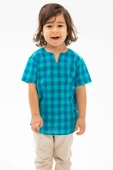Kısa Kol Şile Bezi Bisiklet Yaka Yazlık Erkek Çocuk Tshirt Mint Kareli 3033 1-2 Yaş Mint Kareli thumbnail 3