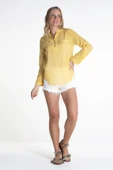 Uzun Kol Şile Bezi Akasya Yazlık Bluz Sarı Sarı S Sarı - 5