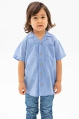 Kısa Kol Şile Bezi Tek Cepli Erkek Yazlık Çocuk Gömlek Mavi 3032 2-3 Yaş Mavi - 3