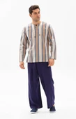 Erkek Şile Bezi Thai Balıkçı Yazlık Pantolon Mor Mor L/XL Mor - 1