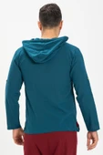 Şile Bezi Kapüşonlu Erkek Yazlık Sweatshirt Petrol Ptrl S Petrol - 2