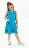 Burçak Şile Bezi Kız Çocuk Yazlık Elbise Turkuaz Trkz thumbnail 1