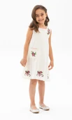 Burçak Şile Bezi Kız Çocuk Yazlık Elbise Krem Krm thumbnail 1