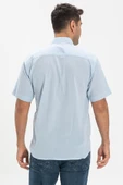 Kısa Kol Şile Bezi Tek Cepli Erkek Yazlık Gömlek Buz Mavi 3027 - 2