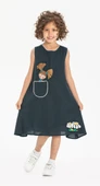 Ece Şile Bezi Kız Çocuk Yazlık Elbise Petrol Ptrl thumbnail 1
