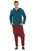 Şile Bezi Kapüşonlu Erkek Yazlık Sweatshirt Petrol Ptrl S Petrol - 7
