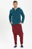 Şile Bezi Kapüşonlu Erkek Yazlık Sweatshirt Petrol Ptrl S Petrol - 1