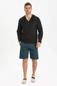Şile Bezi Kapüşonlu Erkek Yazlık Sweatshirt Siyah Syh S Siyah - 1