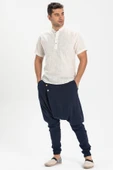 Kısa Kol Şantuklu Pamuk Bodrum Erkek Yazlık Tshirt Krem 3002 - 1