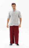 Erkek Şile Bezi Thai Balıkçı Yazlık Pantolon Bordo Brd L/XL Bordo - 1