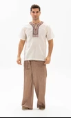 Erkek Şile Bezi Thai Balıkçı Yazlık Pantolon Kahve Khv L/XL Kahve - 1