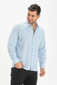 Uzun Kol Şile Bezi Tek Cepli Erkek Yazlık Gömlek Buz Mavi 3027 thumbnail 1