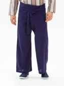 Erkek Şile Bezi Thai Balıkçı Yazlık Pantolon Mor Mor L/XL Mor - 3