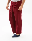 Erkek Şile Bezi Thai Balıkçı Yazlık Pantolon Bordo Brd L/XL Bordo - 4