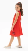 Burçak Şile Bezi Kız Çocuk Yazlık Elbise Kırmızı Krmz thumbnail 2
