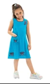 Burçak Şile Bezi Kız Çocuk Yazlık Elbise Turkuaz Trkz thumbnail 5
