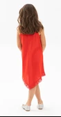 Çağla Şile Bezi Kız Çocuk Yazlık Elbise Kırmızı Krmz thumbnail 2