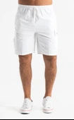 Gabardin Lastikli Erkek Şort Beyaz Byz S Beyaz - 2