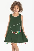 Mine Şile Bezi Çocuk Yazlık Elbise Yeşil Ysl thumbnail 3
