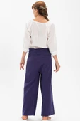 Kadın Şile Bezi Thai Balıkçı Yazlık Pantolon Mor Mor L/XL Mor - 2