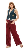 Kadın Şile Bezi Thai Balıkçı Yazlık Pantolon Bordo Brd L/XL Bordo - 6