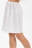 Jüpon Şile Bezi Mini Pamuk Kısa Etek Astarı Diz Boyu Kadın Jipon Beyaz Byz thumbnail 3