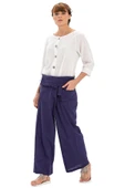 Kadın Şile Bezi Thai Balıkçı Yazlık Pantolon Mor Mor L/XL Mor - 6