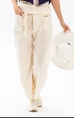 Kadın Şile Bezi Thai Balıkçı Yazlık Pantolon Krem Krm L/XL Krem - 1
