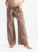 Kadın Şile Bezi Thai Balıkçı Yazlık Pantolon Kahve Khv L/XL Kahve - 4