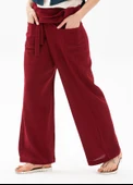 Kadın Şile Bezi Thai Balıkçı Yazlık Pantolon Bordo Brd L/XL Bordo - 4