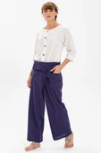 Kadın Şile Bezi Thai Balıkçı Yazlık Pantolon Mor Mor L/XL Mor - 1