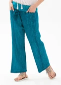 Kadın Şile Bezi Thai Balıkçı Yazlık Pantolon Turkuaz Trkz L/XL Turkuaz - 4