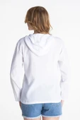 Uzun Kol Şile Bezi Kapüşonlu Mevsimlik Bluz Beyaz Byz S Beyaz thumbnail 2