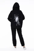 Uzun Kol Kapüşonlu Gamze Pazen Sonbahar ve Kışlık Ceket Siyah Syh 2XL-3XL Siyah - 2
