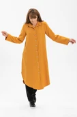 Uzun Kol Merve Pazen Sonbahar ve Kışlık Tunik Hardal Hrd 2XL Hardal thumbnail 4