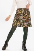 Hande Pazen Kısa Sonbahar ve Kışlık Etek Bahar Desen Yeşil Ysl thumbnail 1