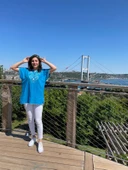 Kısa Kol Şile Bezi Naz Yazlık Bluz Turkuaz Trkz M Turkuaz - 2